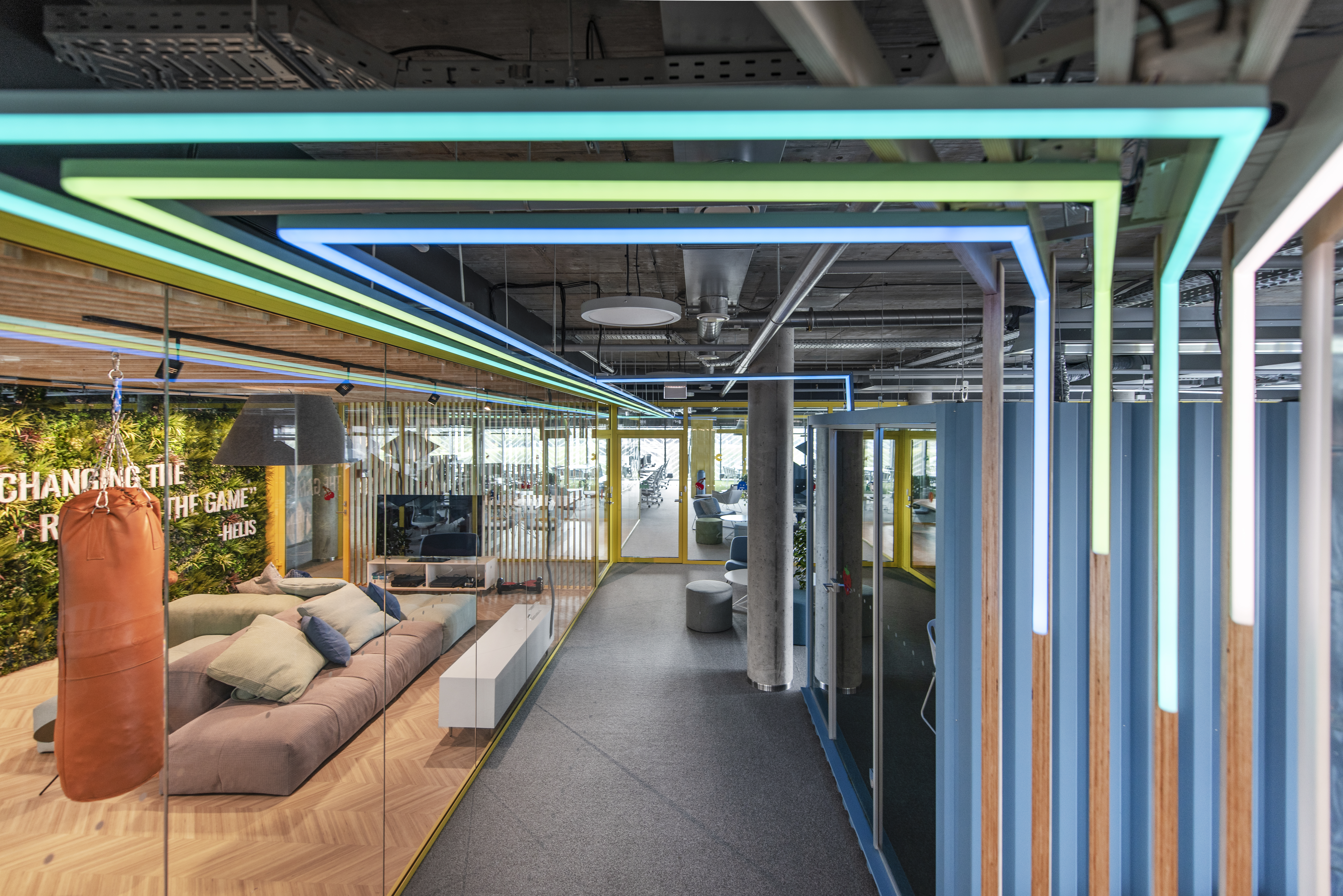Artificial plant panels are being used increasingly in office environments to improve sound quality.